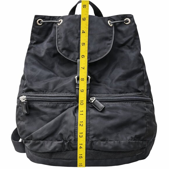 Vintage Prada Tessuto Nylon Vela Backpack Black Double Pocket Logo Plaque main image 12